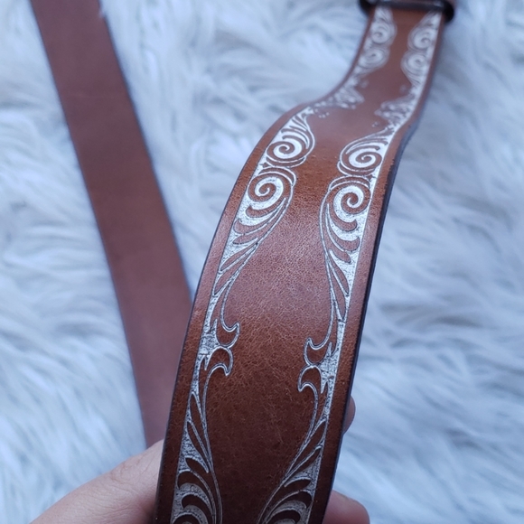 made in Italy Accessories - Genuine leather tooled belt made in Italy